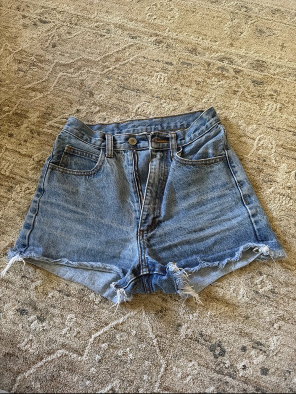 Brandy Melville Light Blue Frayed Hem Denim Shorts